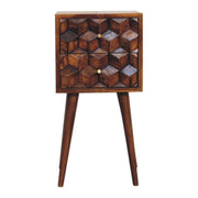 Mini Cube Carved 2 Drawer Nightstand - R&R Furniture Gallery (Fountain Valley, CA)