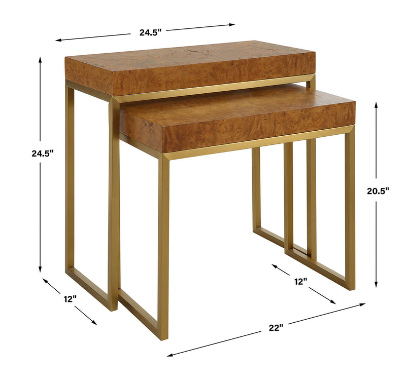 Burl-esque - Wooden Nesting Tables (Set of 2)