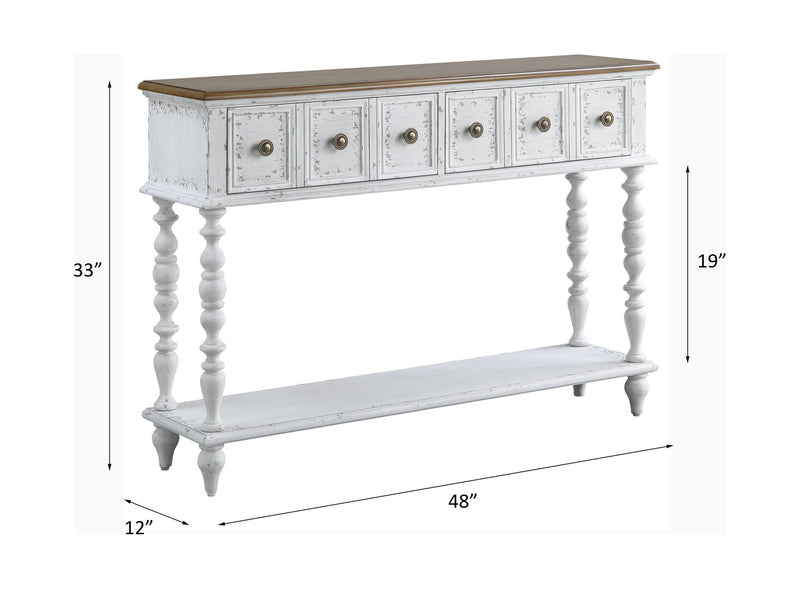 Bence - Console Table - Dark Charcoal & Antique White - R&R Furniture Gallery (Fountain Valley, CA)
