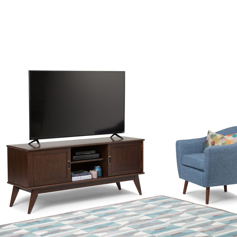Draper - Handcrafted Mid Century Low TV Media Stand - R&R Furniture Gallery (Fountain Valley, CA)