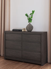 Fraluna - Six Drawer Dresser - Charcoal - R&R Furniture Gallery (Fountain Valley, CA)