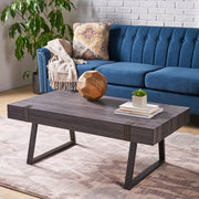 Abitha - Coffee Table With Industrial Powder Coated Metal Legs - R&R Furniture Gallery (Fountain Valley, CA)