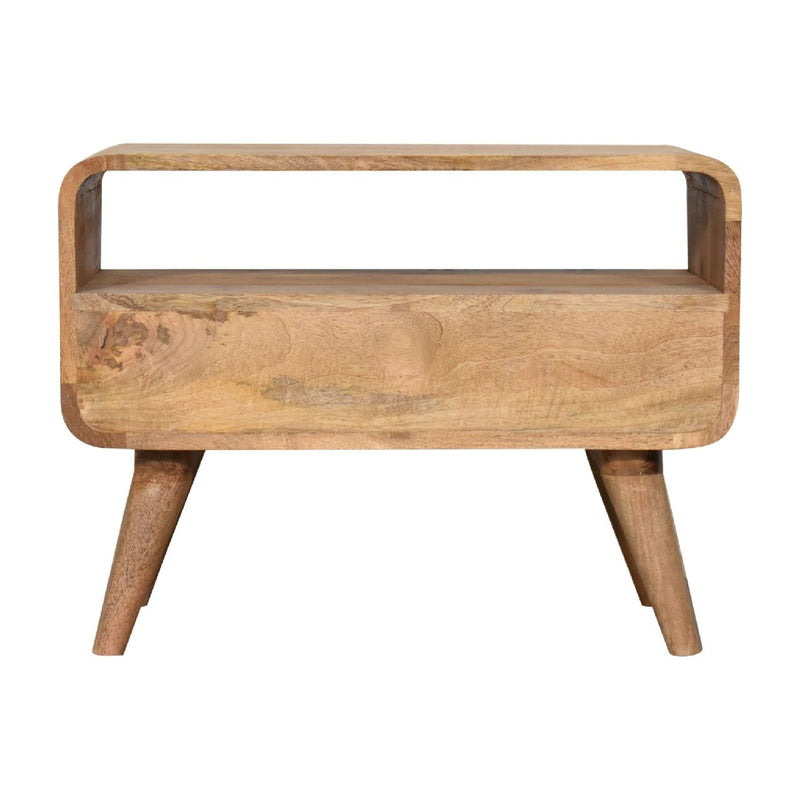 Mini Curved Media Unit - Oak - R&R Furniture Gallery (Fountain Valley, CA)