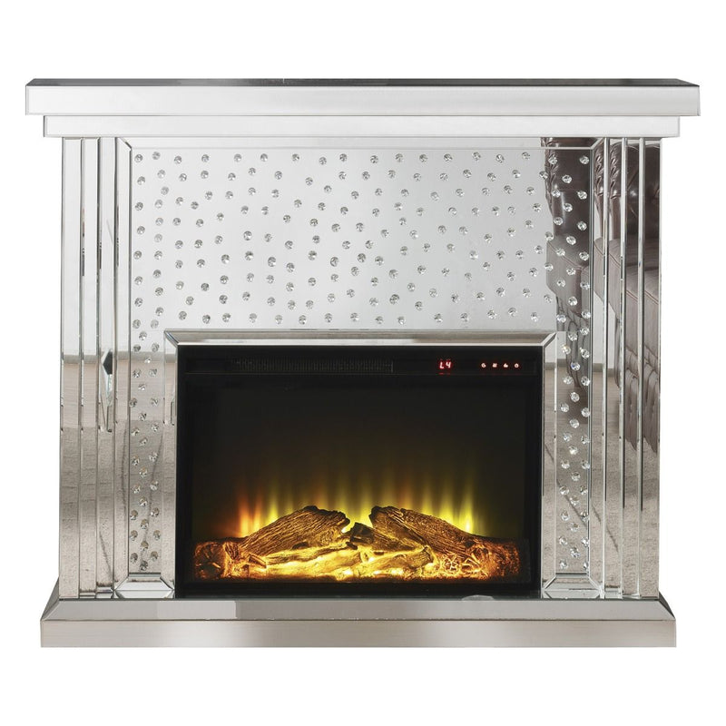 Nysa - 40" Fireplace - Mirrored & Faux Crystals - R&R Furniture Gallery (Fountain Valley, CA)
