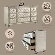 Lucienne - Dresser - Beige Velvet - R&R Furniture Gallery (Fountain Valley, CA)