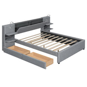 Upholstered Platform Bed With Reading Lights, Drawers, Trundle And Shelves - R&R Furniture Gallery (Fountain Valley, CA)