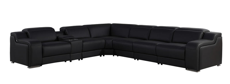 1116 - 7-Piece L-Shaped Sectional Sofa In With 4 Power Recliners & Power Headrests