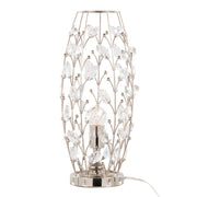 Lumi Source Crystal Buds contemporary uplight table lamp with polished nickel finish and clear crystal accents, modern design.