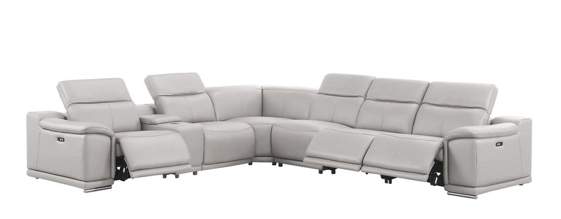 2679 - 7-Piece L-Shaped Power Reclining Sectional In Genuine Leather (3 Recliners)