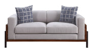 Pelton - Loveseat With 2 Pillows - Fabric & Walnut - R&R Furniture Gallery (Fountain Valley, CA)