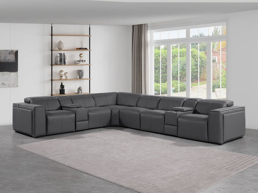1224 - 8-Piece L-Shaped Sectional Sofa In With 4 Power Recliners & Power Headrests - R&R Furniture Gallery (Fountain Valley, CA)