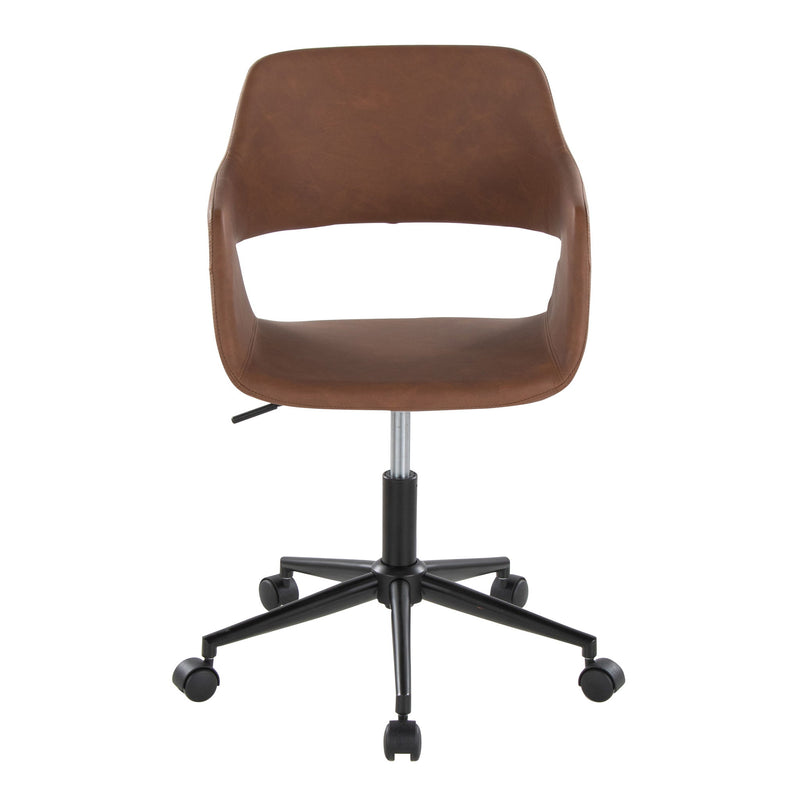 Lumi Source Margarite contemporary task desk chair with ergonomic design, black cushioned seat, and sleek modern style.