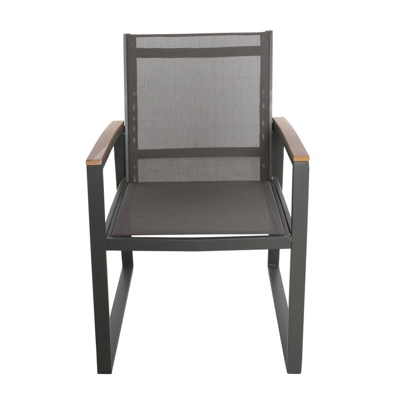 Aresha - Metal Outdoor Dining Armchair (Set of 2) - Gray - R&R Furniture Gallery (Fountain Valley, CA)