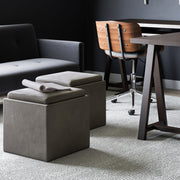 Rockwood - Upholstered Cube Storage Ottoman With Tray - R&R Furniture Gallery (Fountain Valley, CA)