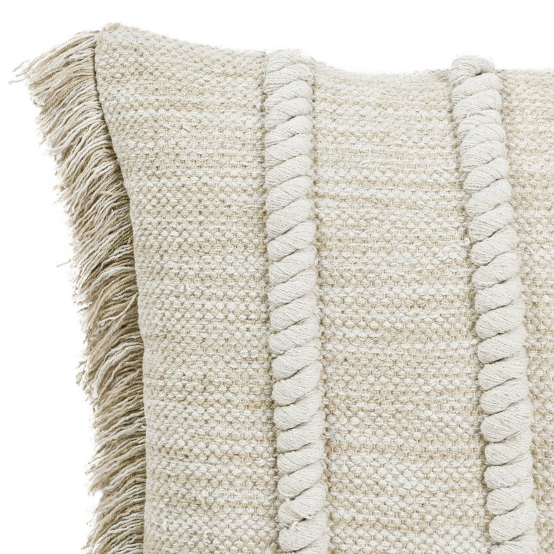 Classic Home Lucera 22x22 inch natural accent pillow with soft fabric and subtle texture for home decor.