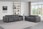 1224 - 5-Piece Modular Power Reclining Sofa And Loveseat Set In With 4 Power Recliners & Power Headrests - R&R Furniture Gallery (Fountain Valley, CA)