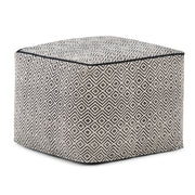 Brynn - Square Pouf - Patterned Black / Natural - R&R Furniture Gallery (Fountain Valley, CA)