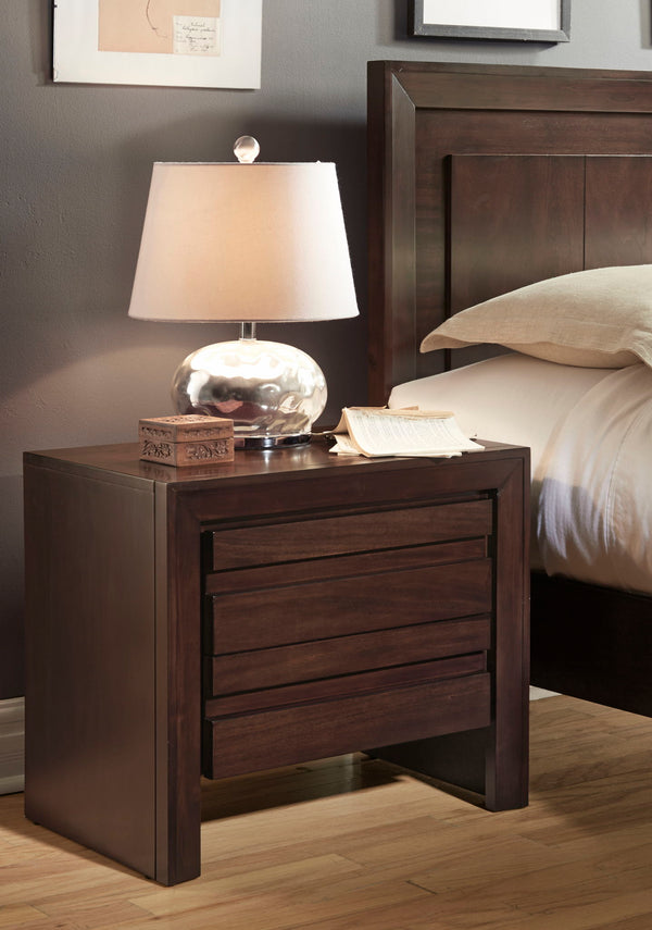 Element Charging Station Nightstand in Chocolate Brown