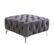 Wugtyx - Ottoman - Dark Grayvelvet - R&R Furniture Gallery (Fountain Valley, CA)