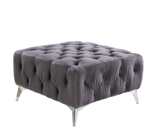 Wugtyx - Ottoman - Dark Grayvelvet - R&R Furniture Gallery (Fountain Valley, CA)