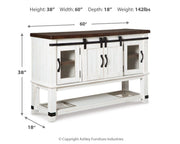 Valebeck - Dining Room Server - White / Brown - R&R Furniture Gallery (Fountain Valley, CA)