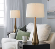 Pair of Lumi Source Diana contemporary table lamps with sleek modern design, featuring cylindrical shades and minimalist bases.