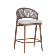 Outdoor 26" Counter Height Metal Frame Counter Stools With Scallop Shaped Backrest & Water Resistant Cushions - R&R Furniture Gallery (Fountain Valley, CA)