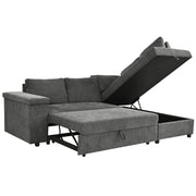 L Shaped Couch With Pull Out Bed And Storage Sectional Sleeper Sofa With Hidden Storage, Wide Armrest With Storage, For Living Room, Apartment, Bedroom, Office - R&R Furniture Gallery (Fountain Valley, CA)