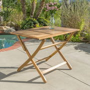 Blissique - Outdoor Foldable Wood Dining Table With Slat Design - R&R Furniture Gallery (Fountain Valley, CA)