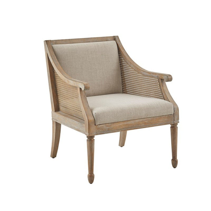 Transitional Cane Accent Armchair And Back Cushion - Natural - R&R Furniture Gallery (Fountain Valley, CA)