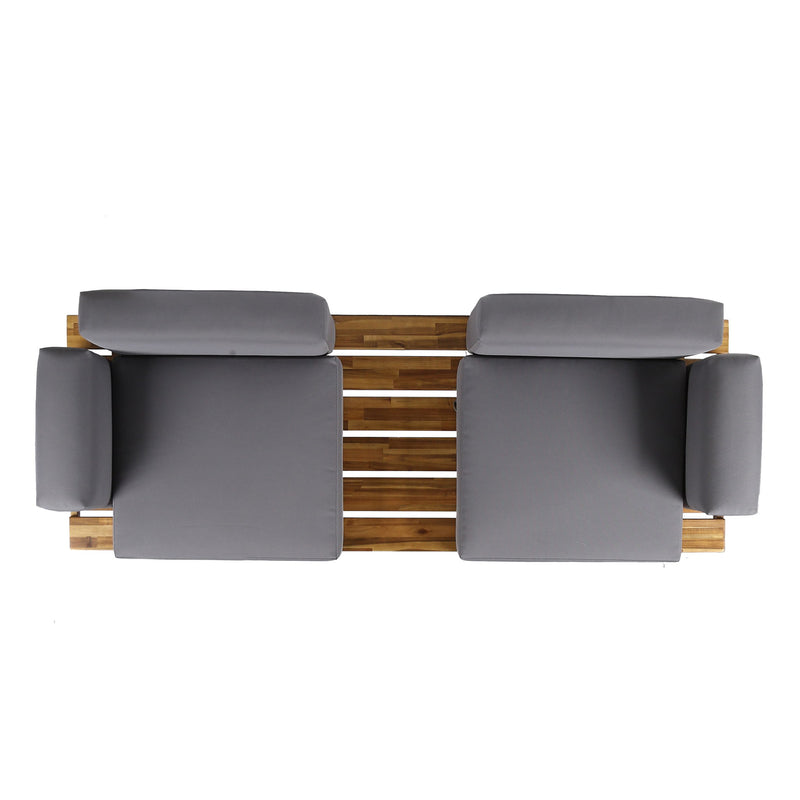 Outdoor Sofa With Cushions And Iron Legs - Dark Gray - R&R Furniture Gallery (Fountain Valley, CA)