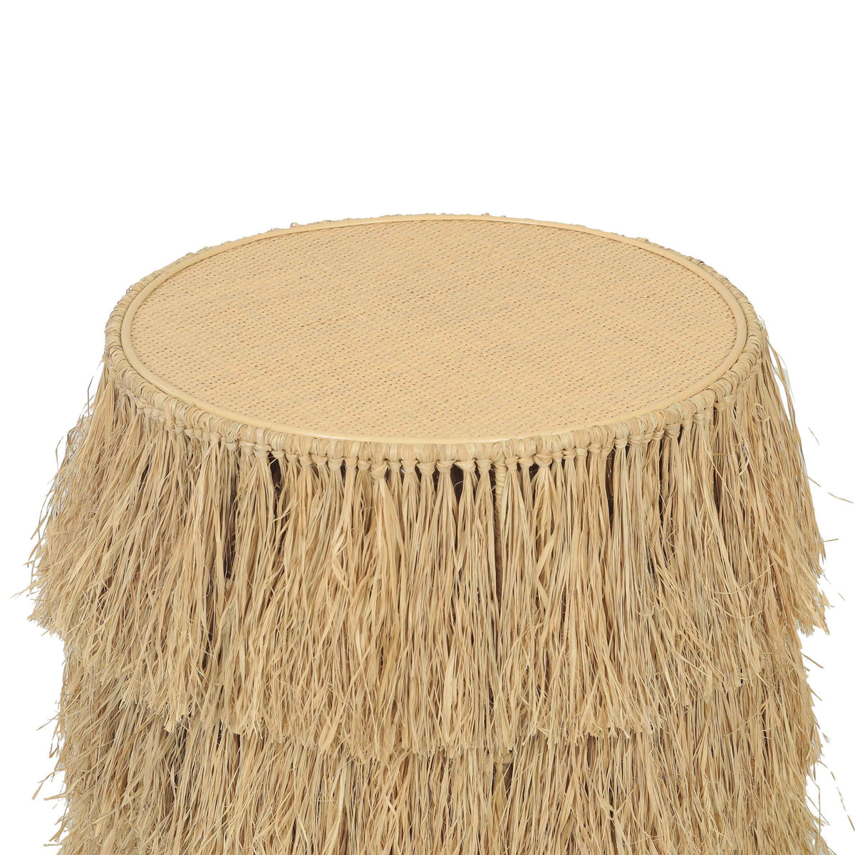 Luau - Rattan Round End Table - Natural - R&R Furniture Gallery (Fountain Valley, CA)
