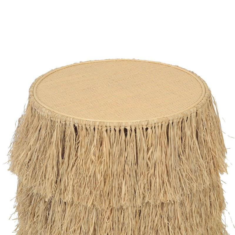 Luau - Rattan Round End Table - Natural - R&R Furniture Gallery (Fountain Valley, CA)