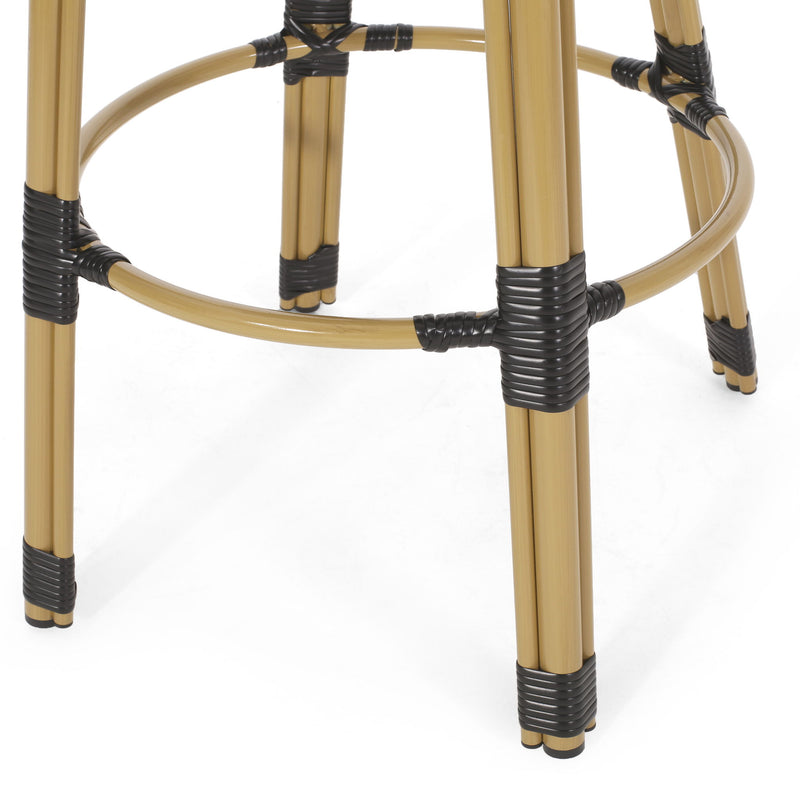 Outdoor Rattan And Aluminum French Barstools (Set of 2) - R&R Furniture Gallery (Fountain Valley, CA)
