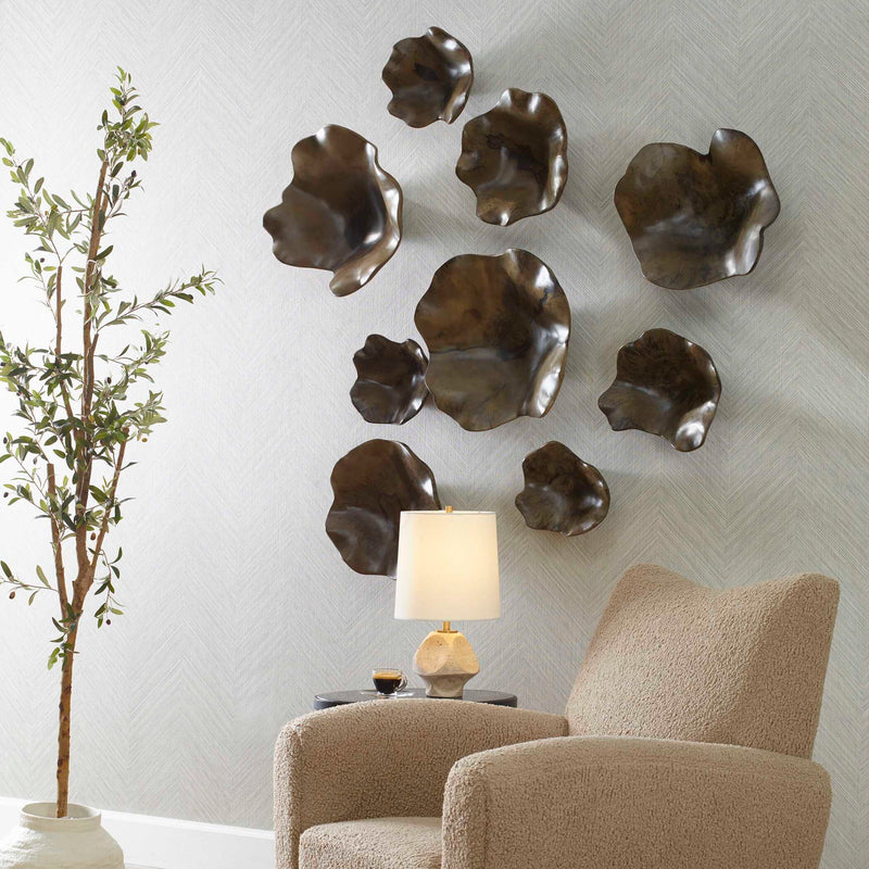 Two Wood - Wall Decor (Set of 3) - Mocha
