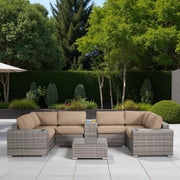 Modern Patio Rattan Sectional Set With Cushions - R&R Furniture Gallery (Fountain Valley, CA)