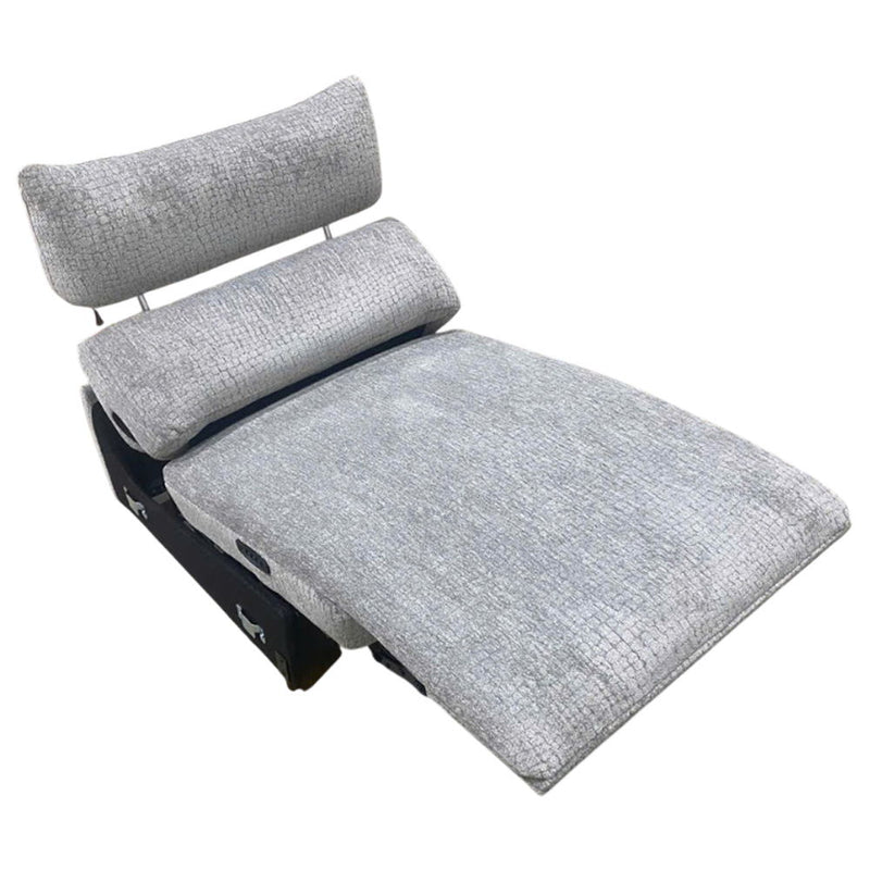 Fullar - Modular Power Motion Armless Recliner - Light Gary Chenille - R&R Furniture Gallery (Fountain Valley, CA)