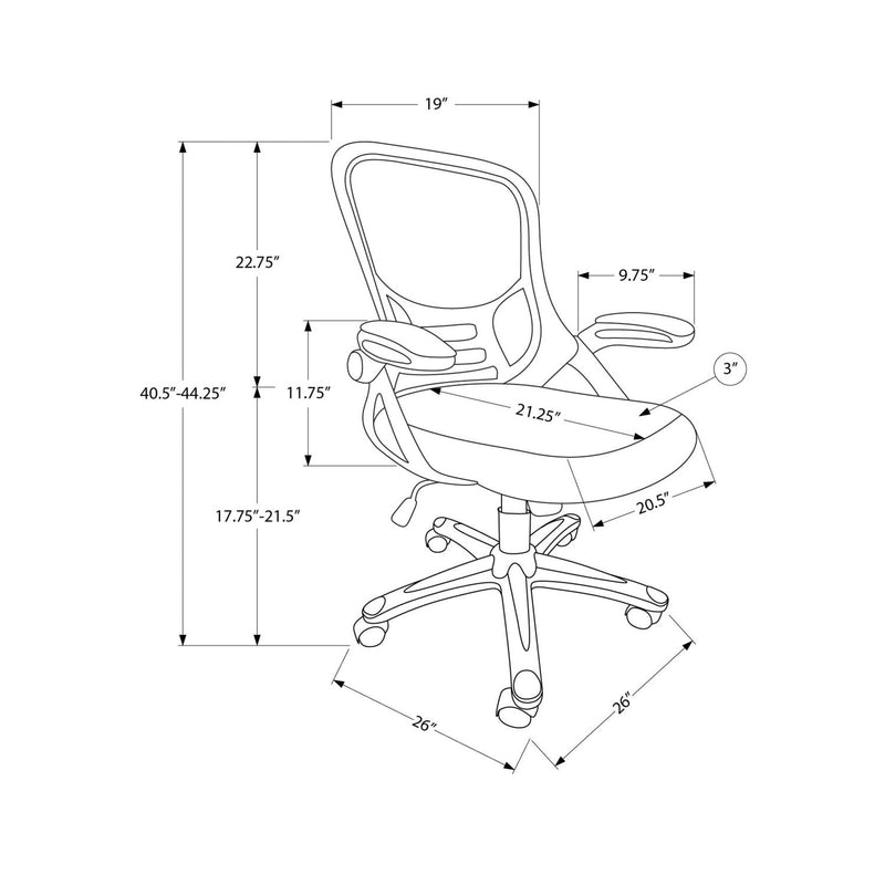 Black 8th Street office swivel chair with adjustable height and ergonomic design for comfortable workspace seating.