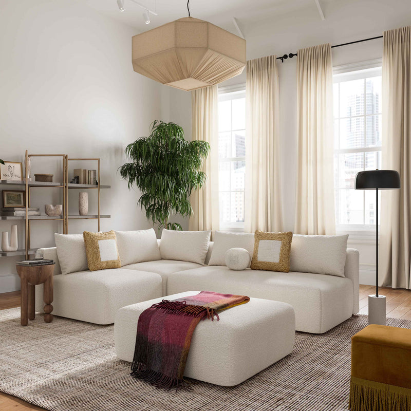 Hangover - Boucle Modular Loveseat - Cream - R&R Furniture Gallery (Fountain Valley, CA)