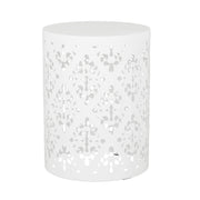 Modern outdoor metal end table by Noble House featuring a sleek, contemporary design with a sturdy metal frame and stylish surface.