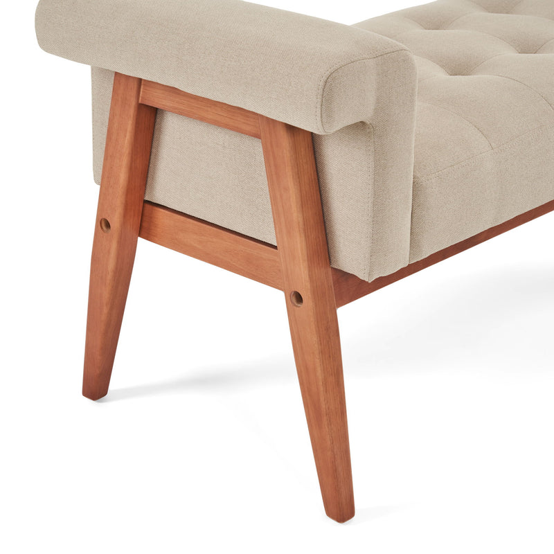 Elegant Tufted Ottoman - Beige / Brown - R&R Furniture Gallery (Fountain Valley, CA)