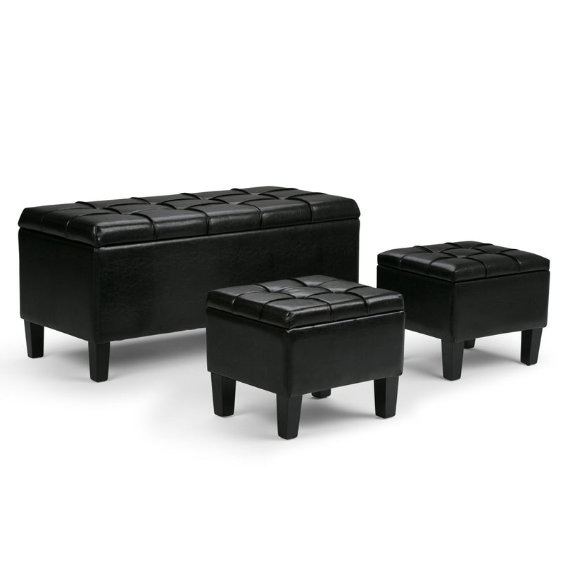 Dover - 3 Piece Storage Ottoman Contemporary Design - R&R Furniture Gallery (Fountain Valley, CA)
