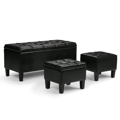 Dover - 3 Piece Storage Ottoman Contemporary Design - R&R Furniture Gallery (Fountain Valley, CA)