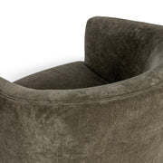 Classic Home Valencia swivel accent chair with plush upholstery and wooden legs, shown from a front view.