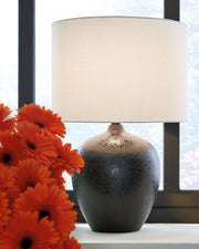 Ladstow - Ceramic Table Lamp  - Black - R&R Furniture Gallery (Fountain Valley, CA)