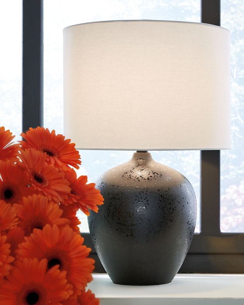 Ladstow - Ceramic Table Lamp  - Black - R&R Furniture Gallery (Fountain Valley, CA)