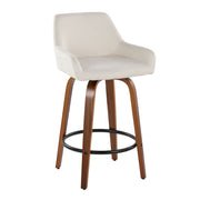 Lumi Source Daniella contemporary fixed height counter stools with swivel, round footrest, set of 2, in stylish modern design