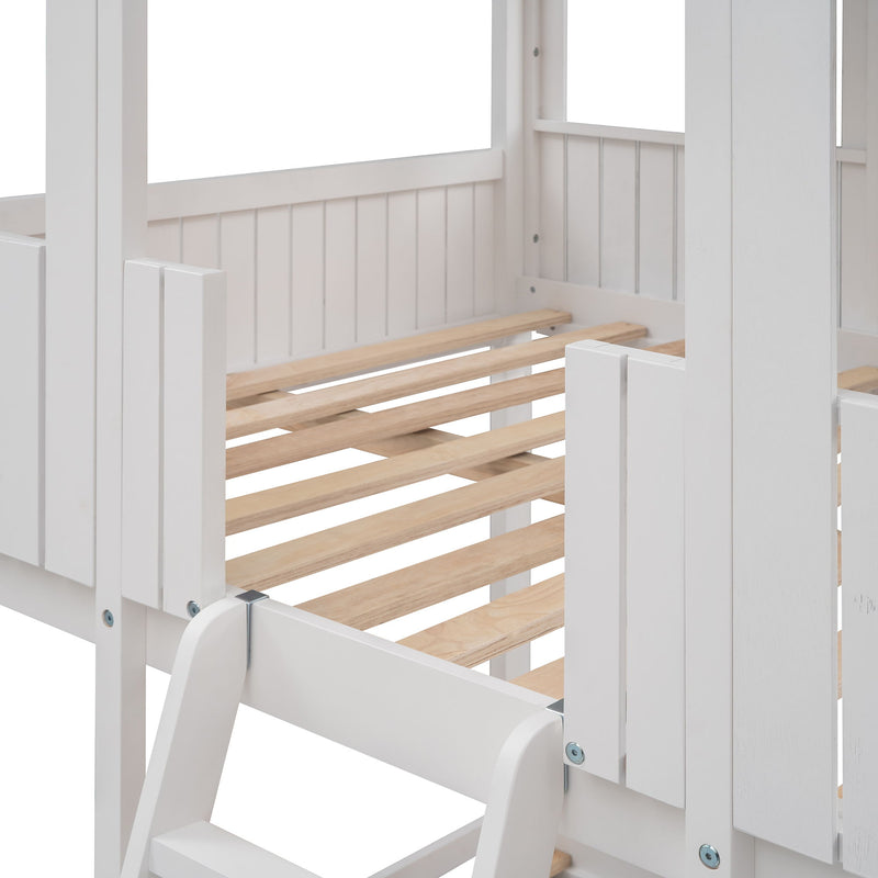 Bunk Bed With Roof, Window, Guardrail, Ladder - R&R Furniture Gallery (Fountain Valley, CA)