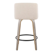 Toriano - Contemporary Fixed Height Counter Stool With Swivel & Round Footrest (Set of 2) - R&R Furniture Gallery (Fountain Valley, CA)