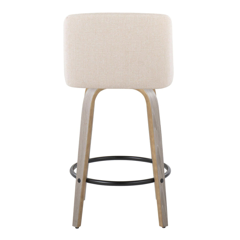 Toriano - Contemporary Fixed Height Counter Stool With Swivel & Round Footrest (Set of 2) - R&R Furniture Gallery (Fountain Valley, CA)